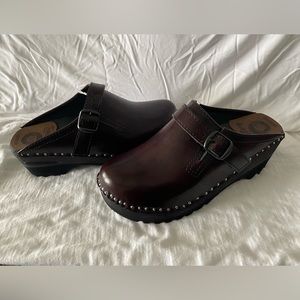 NEW Womens Troentorps Toffelfabrik Leather Clog size 35